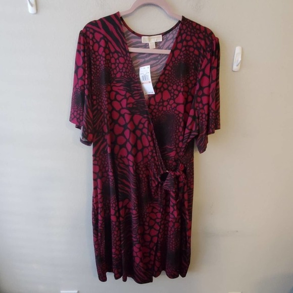 Michael kors floral faux wrap stretch dress plus size 2X‎ NEW!!!! - Picture 1 of 10
